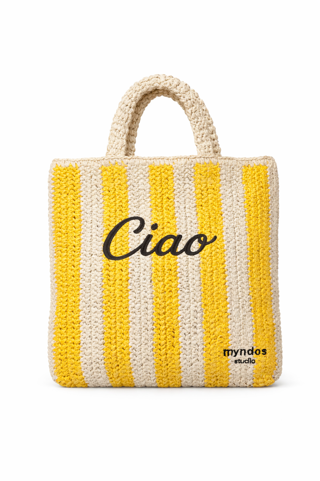 Capri Striped Woven Tote Bag