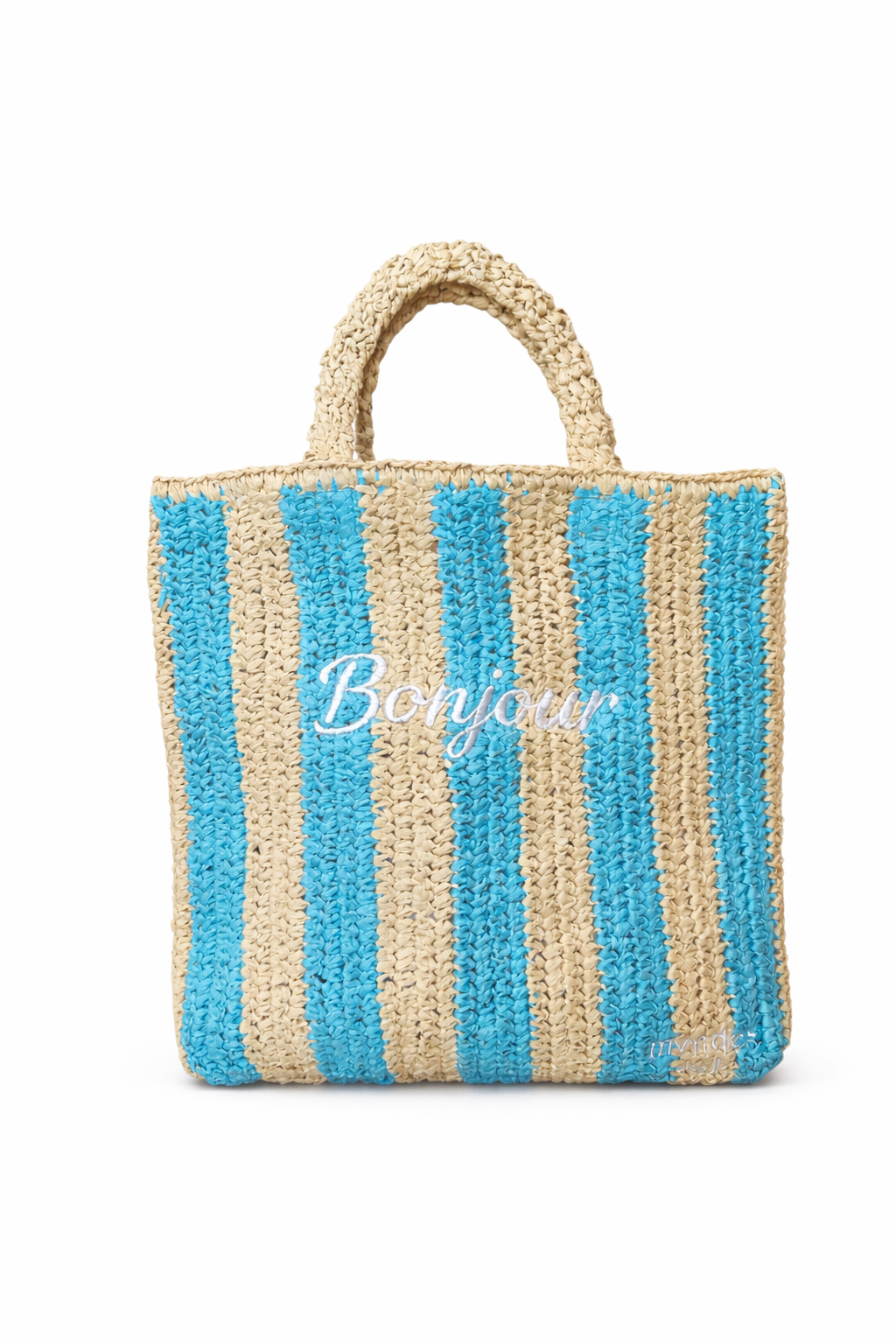 Capri Striped Woven Tote Bag
