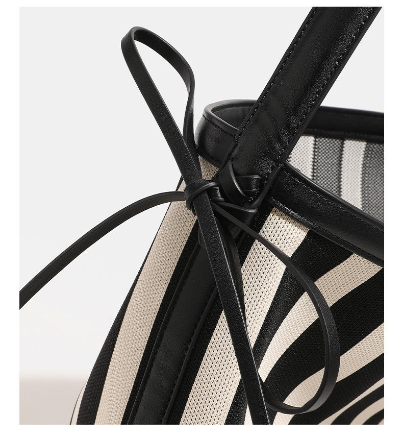 Myndos Studio Striped Canvas Shoulder Tote Bag